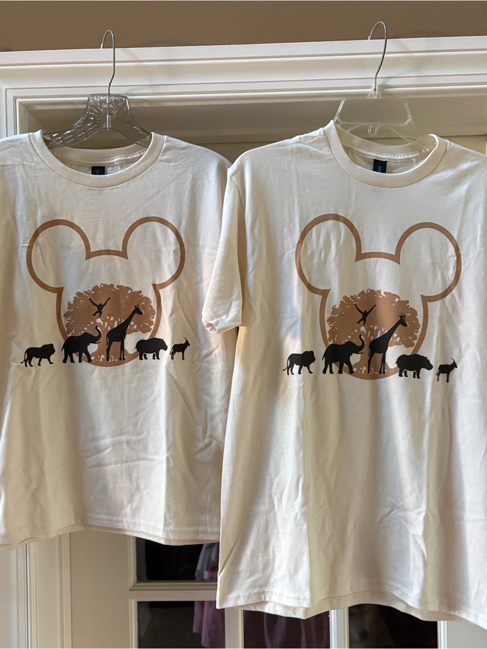 Adult (Medium) and Youth (Large) Cream Disney Animal Kingdom Tees